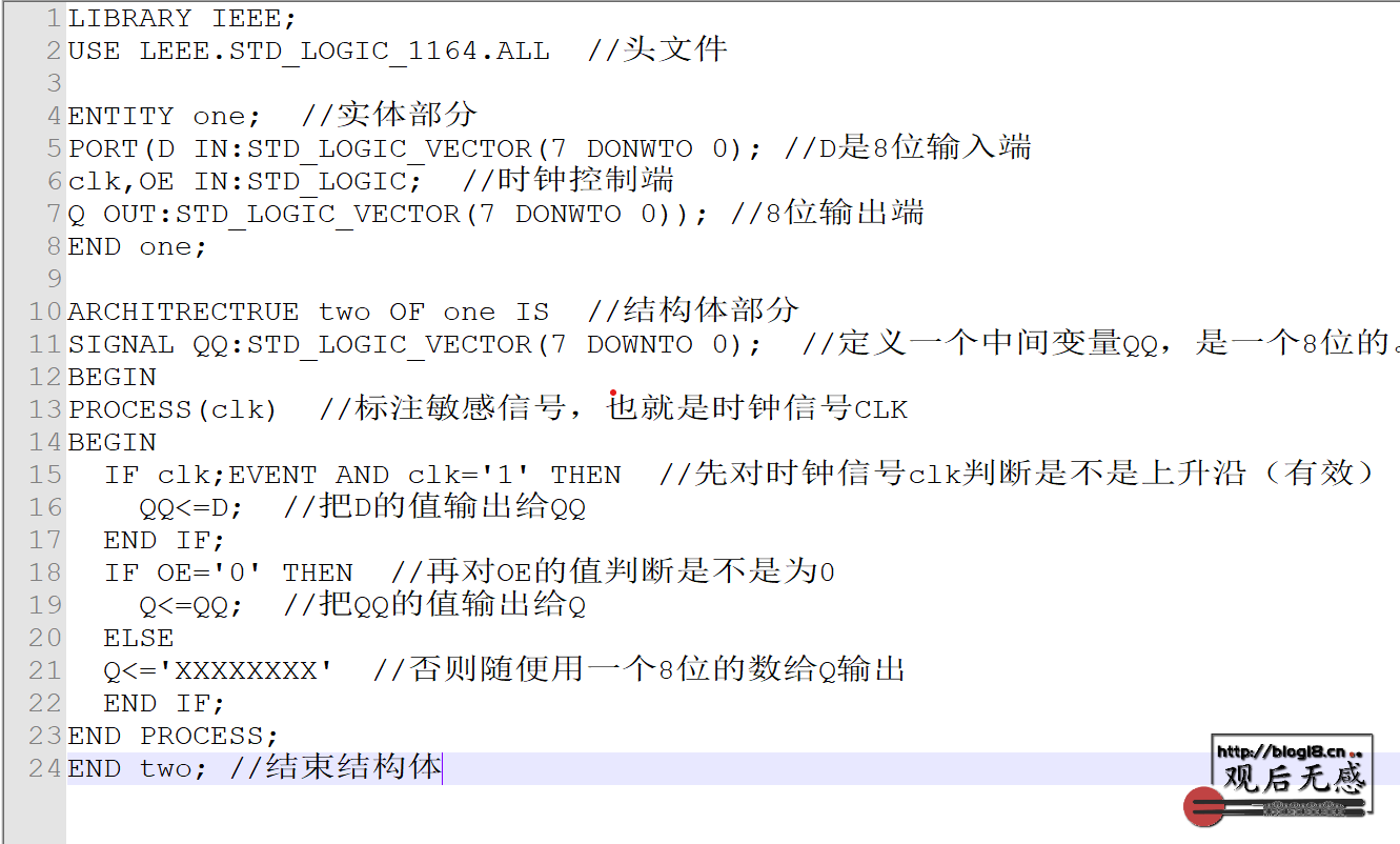  8-bit latch with output strobe - VHDL operation